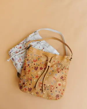 Meadow (LG) Handcrafted Leather Shoulder Bag: Mustard & White by Latico