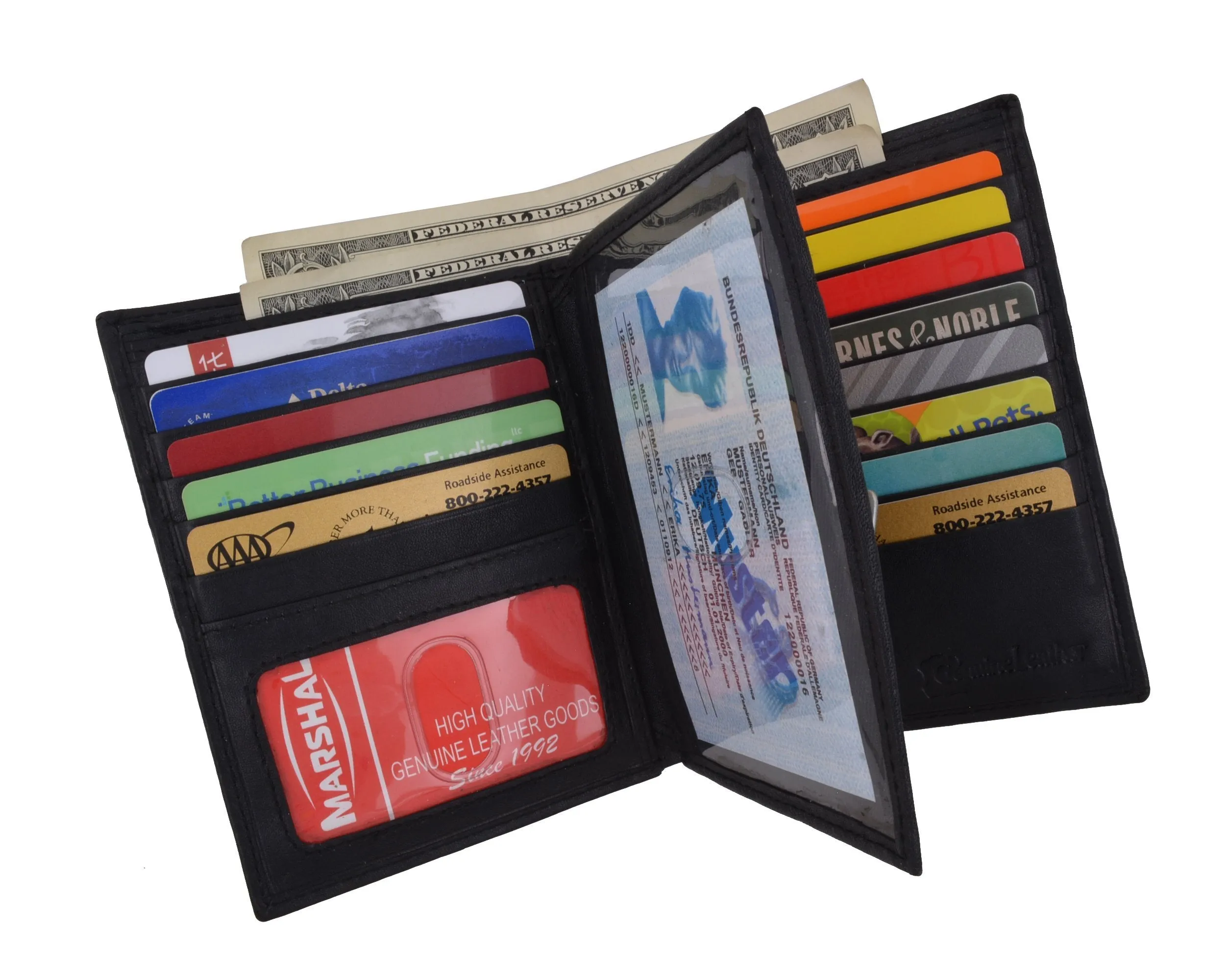 Men's Hipster Bifold Genuine Leather Multi-Card ID Holder European Wallet 5502CF