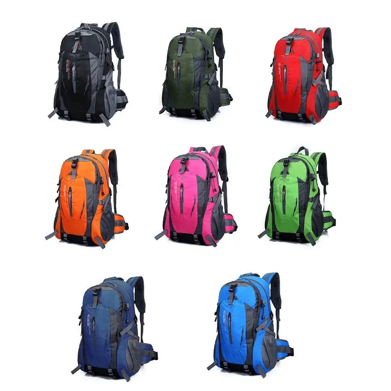 Men's Women's Hiking Backpack 40 Liters Waterproof Outdoor Sports Mountaineering Climbing Large Capacity Travel Camping Rucksack