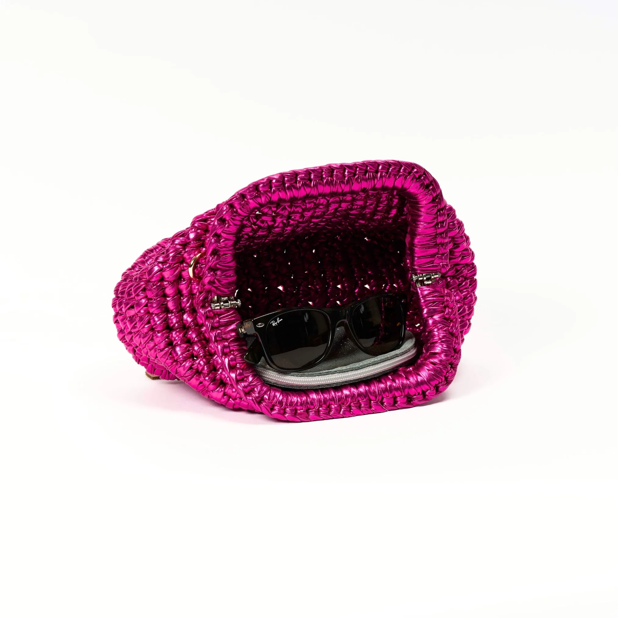 Metallic Fuchsia Clutch