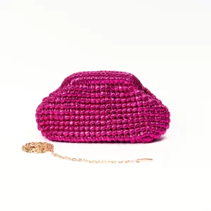 Metallic Fuchsia Clutch