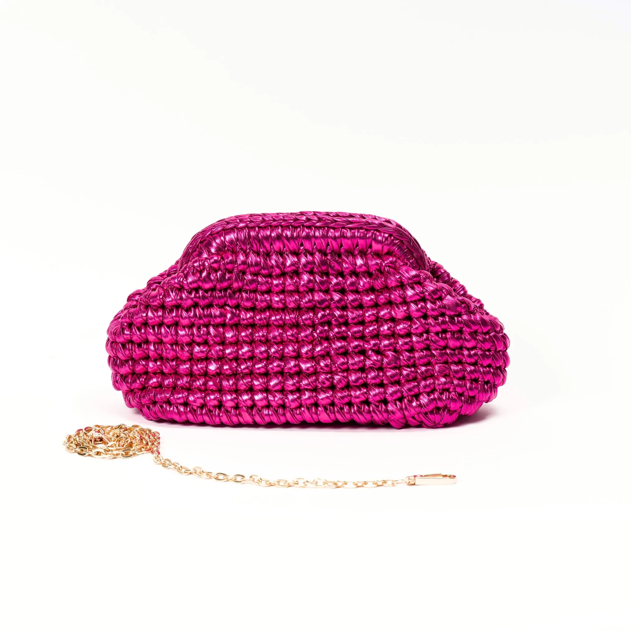 Metallic Fuchsia Clutch