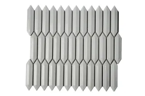 MG WHITE 3D PICKET 1x4 MOSAIC