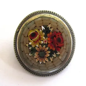 Micro-mosaic Floral Brooch/Pin