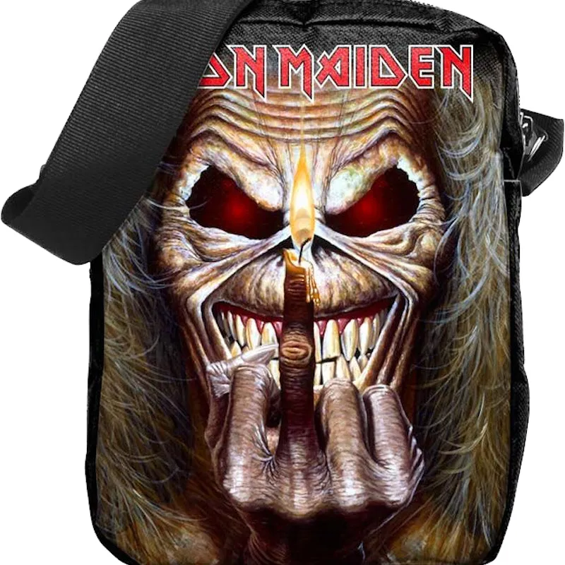 Middle Finger Candle Iron Maiden Crossbody Bag