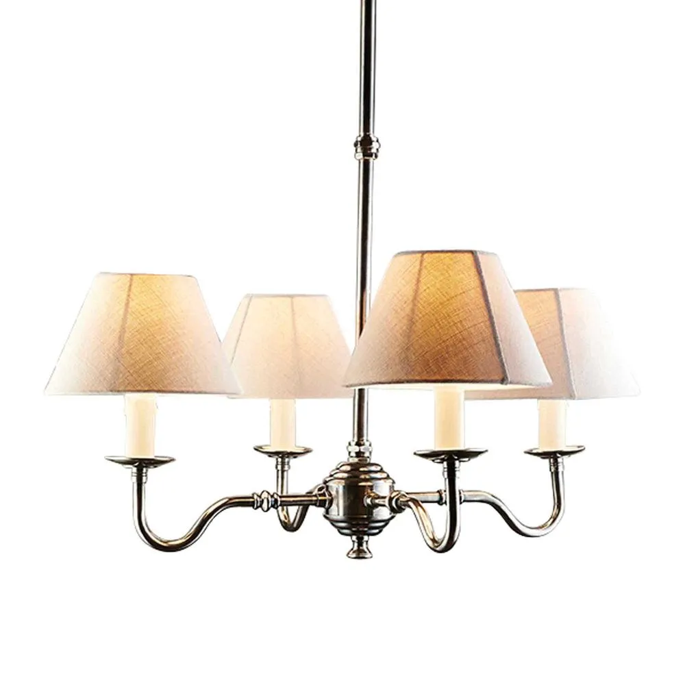 Milton 4 Arm Chandelier Base Silver