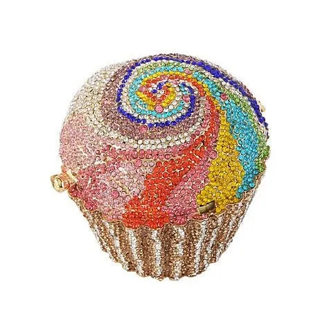 Mini Cupcake Clutch Crystal Evening Purse