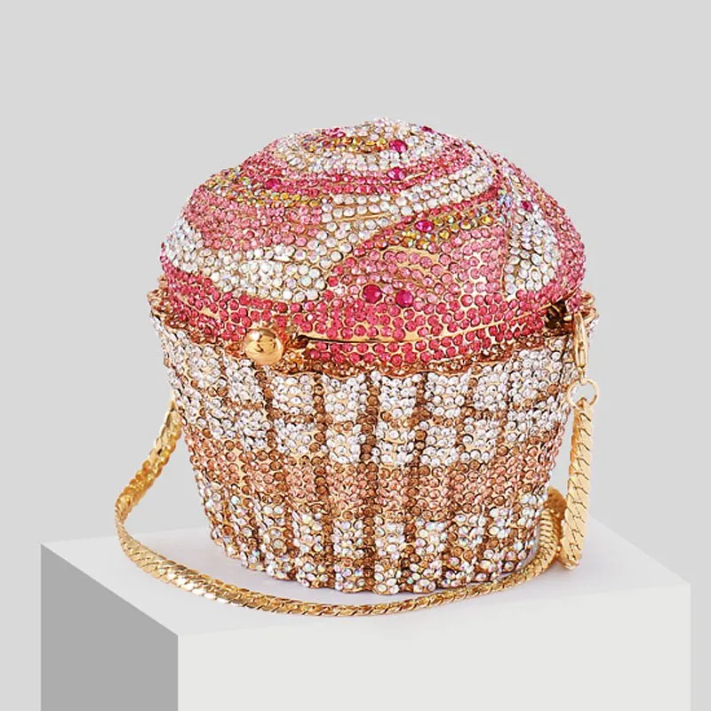 Mini Cupcake Clutch Crystal Evening Purse