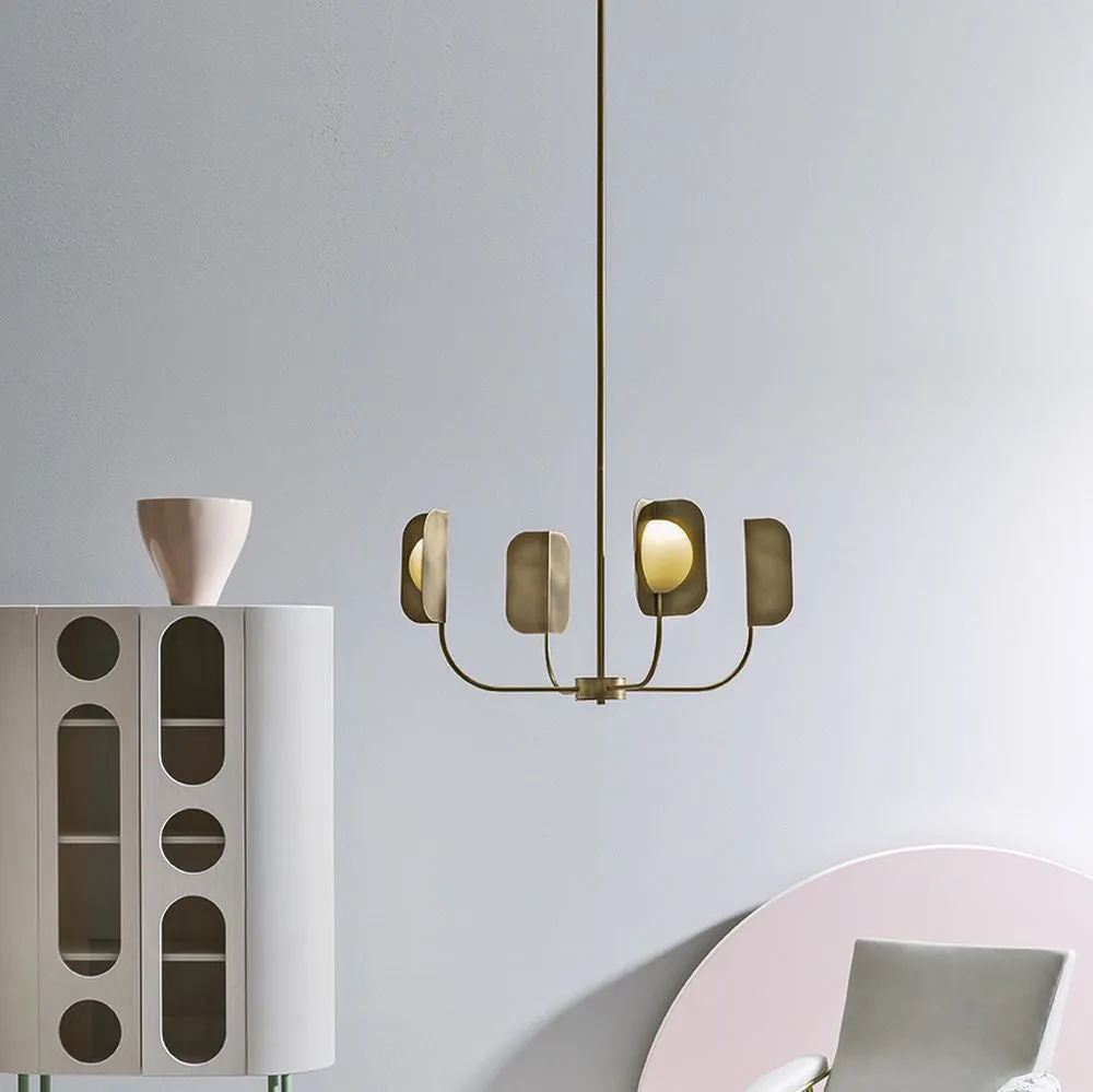 Minimalist 4 Arm Metal Chandelier