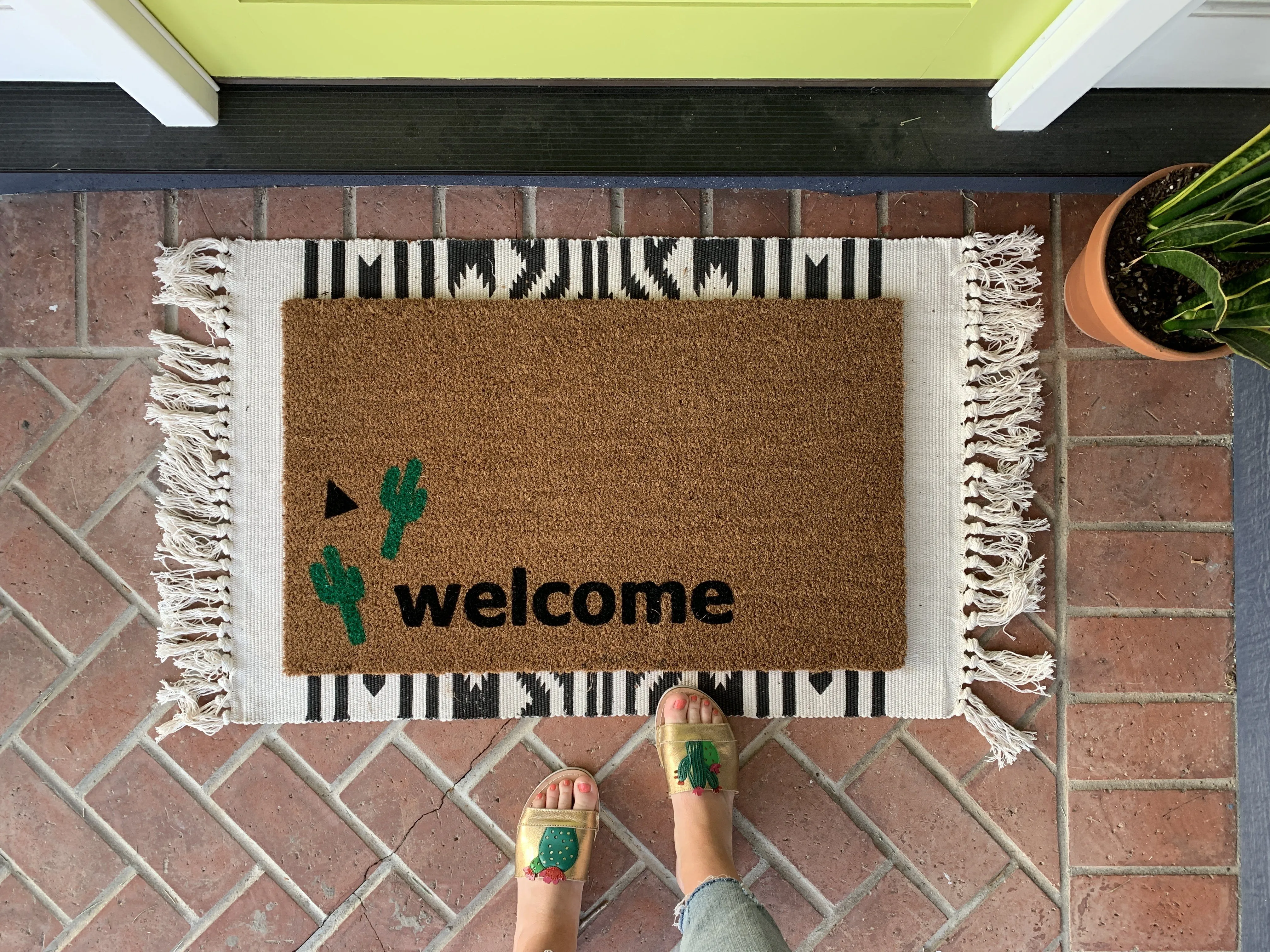 Modern Cactus Doormat