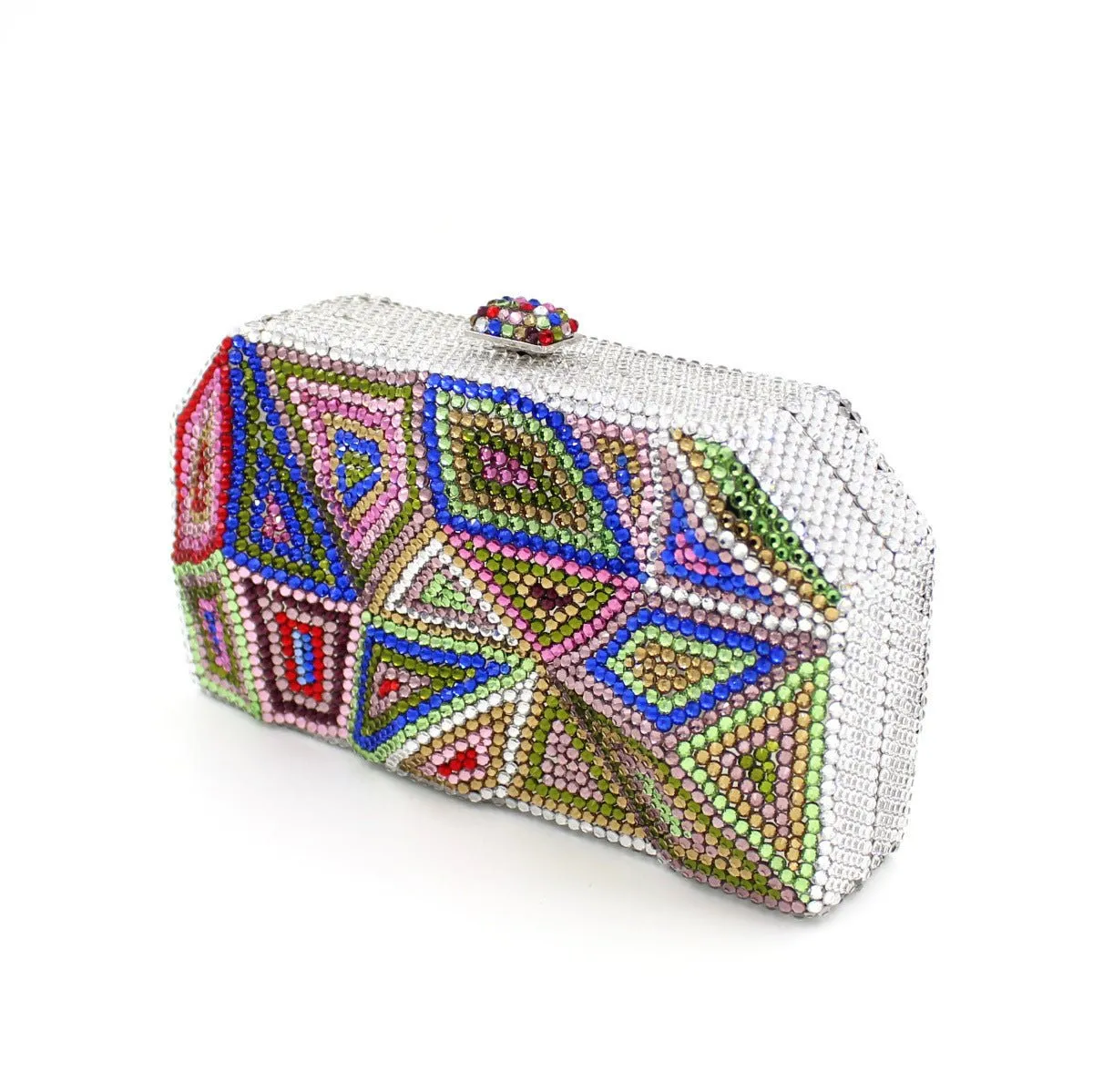 Multicolor Geometry Crystal Clutch