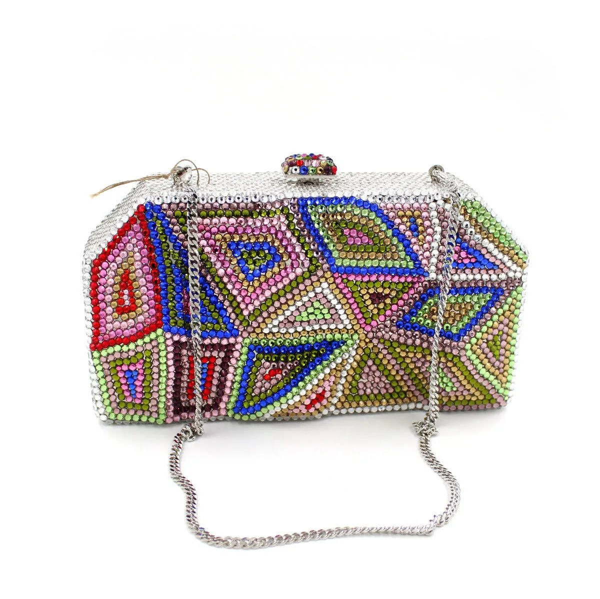 Multicolor Geometry Crystal Clutch