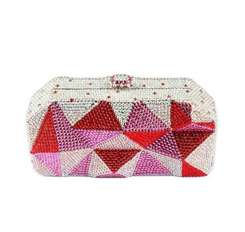 Multicolor Geometry Crystal Clutch