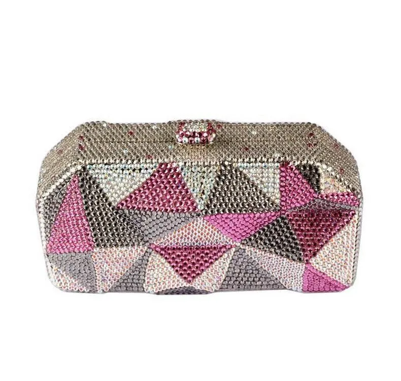 Multicolor Geometry Crystal Clutch