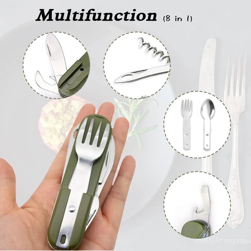 Multifunctional Foldable Fork Spoon Knife 7 in 1