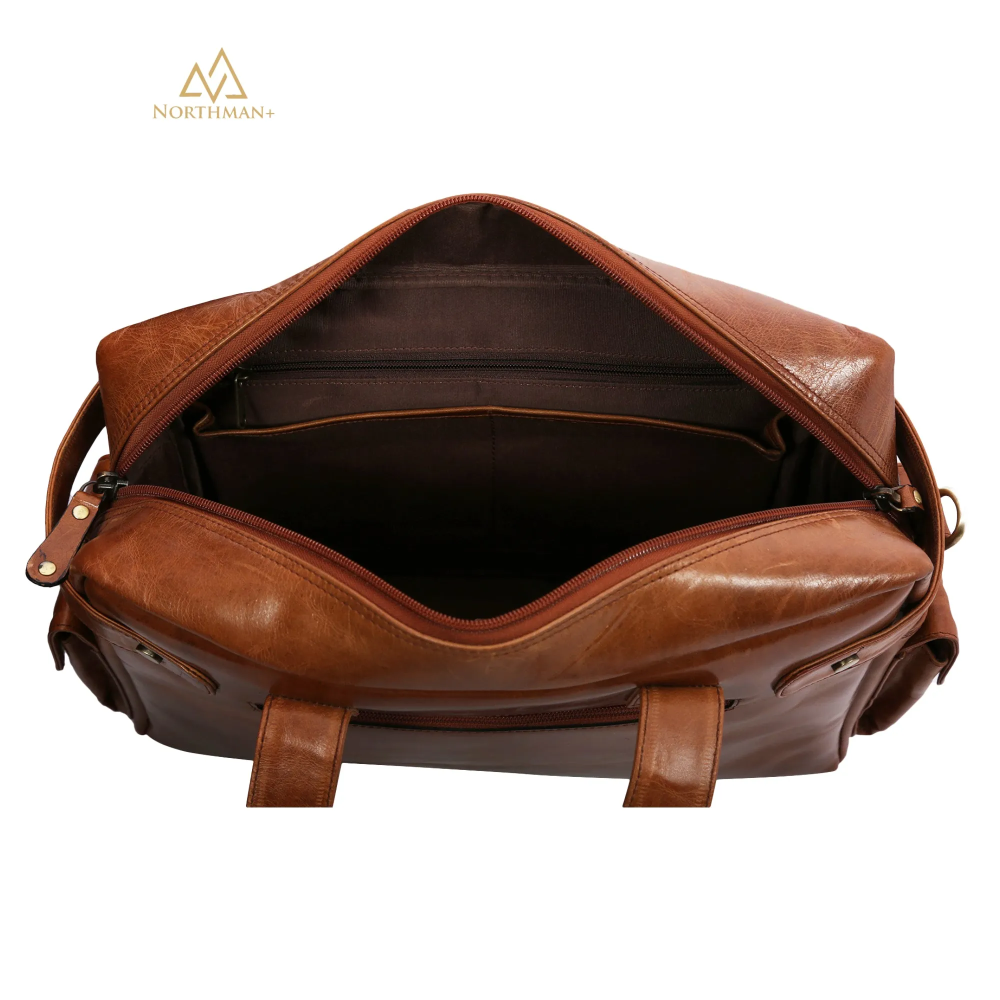 MultiPocket Tan Brown Travel Bag