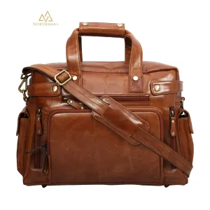 MultiPocket Tan Brown Travel Bag