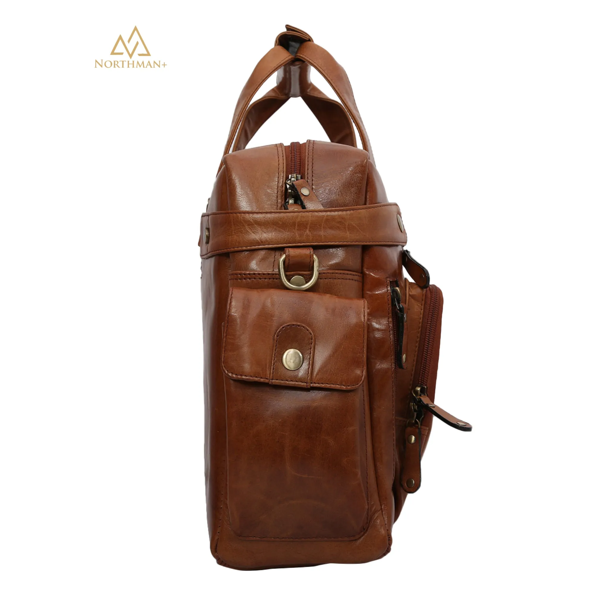 MultiPocket Tan Brown Travel Bag