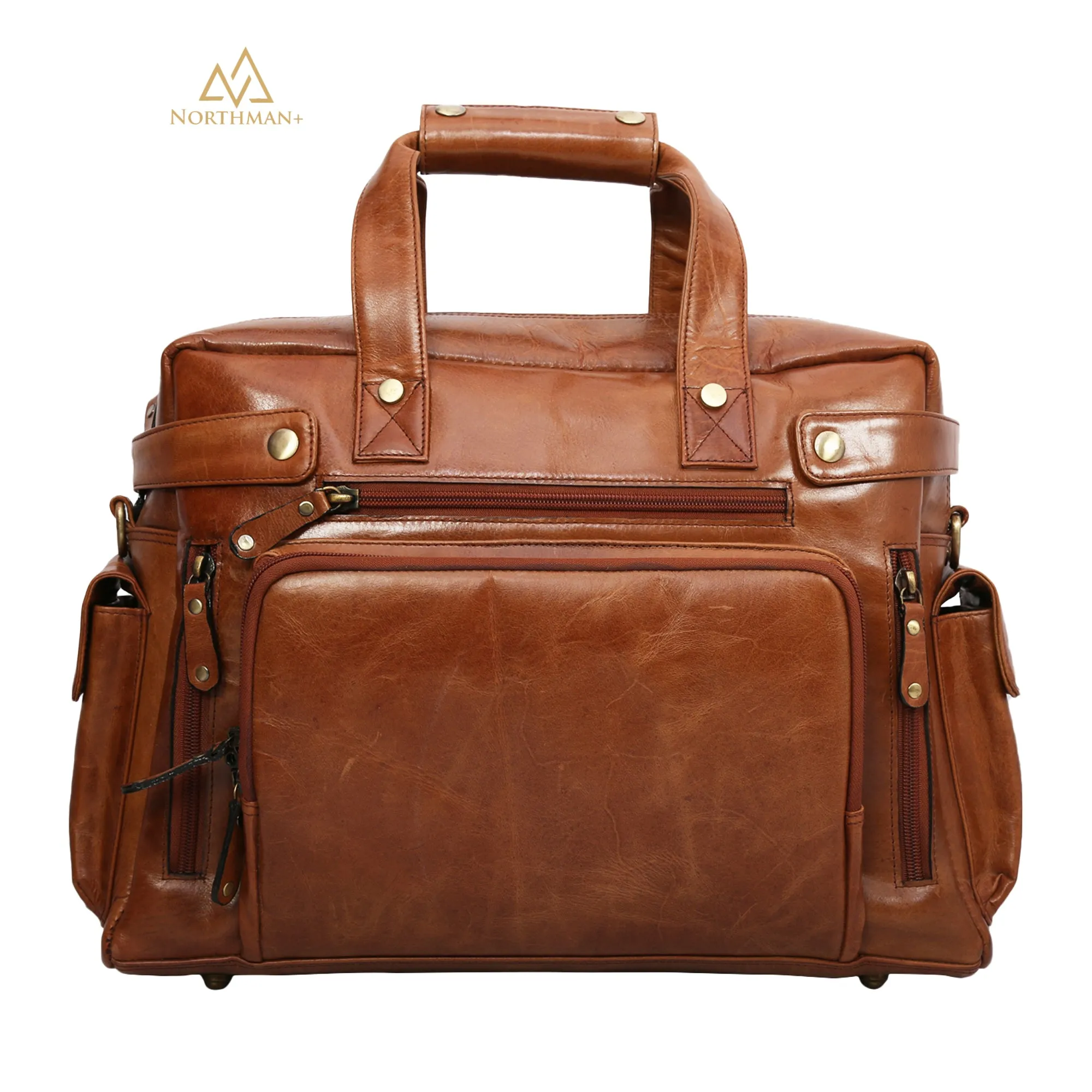 MultiPocket Tan Brown Travel Bag