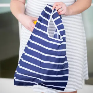 Navy & White Stripes Reusable Bag