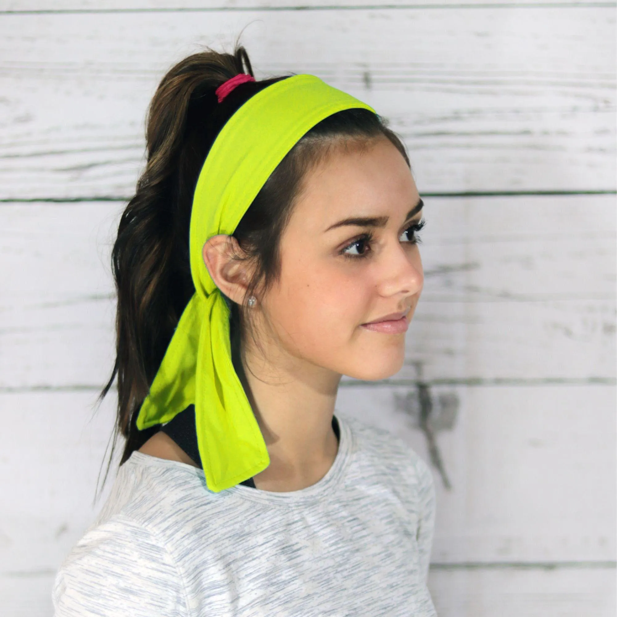 Neon Yellow Tie Headband