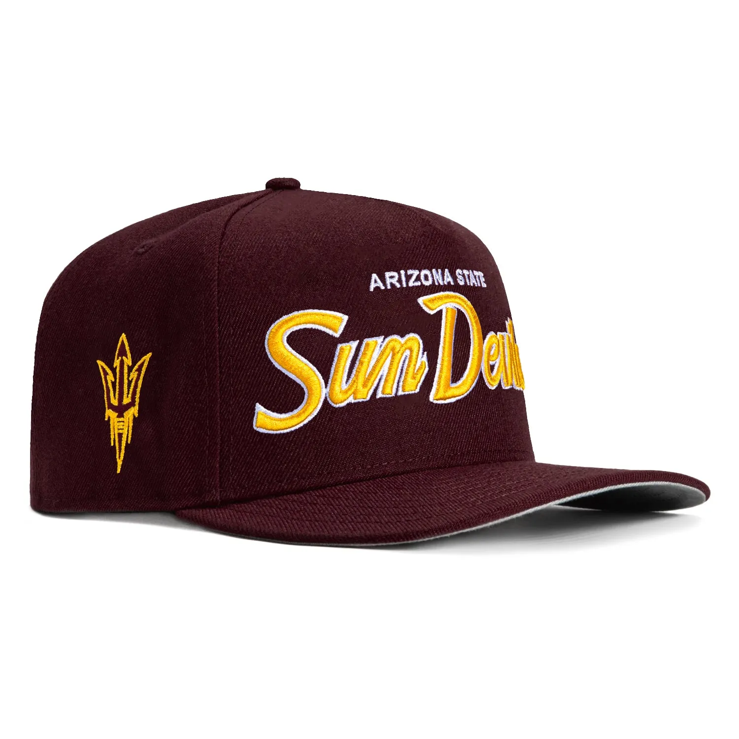 New Era 9Fifty A-Frame Arizona State Sun Devils Logo Patch Script Snapback Hat - Maroon