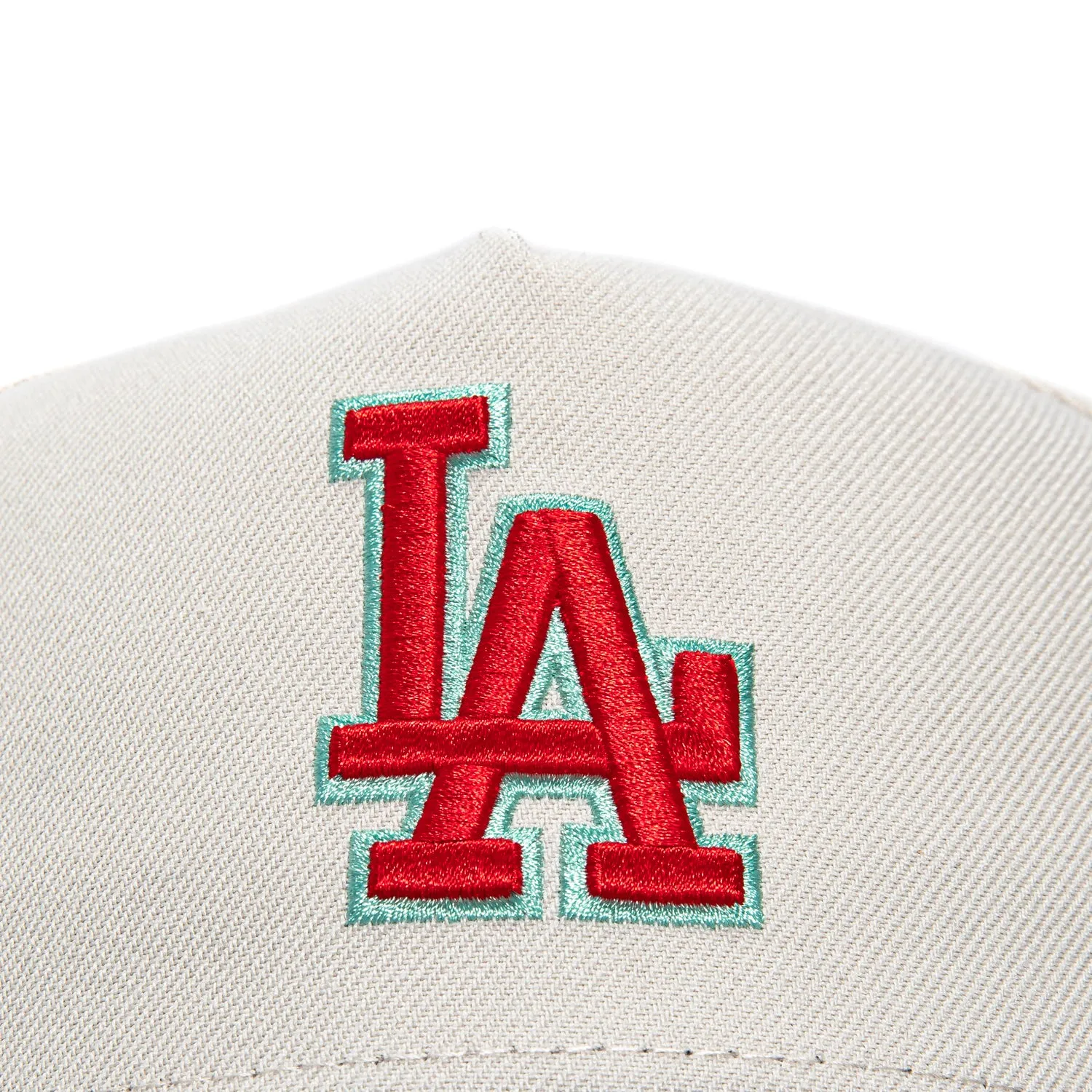 New Era 9Forty A-Frame Los Angeles Dodgers 60th Anniversary Stadium Patch Snapback Hat - Stone, Royal, Red