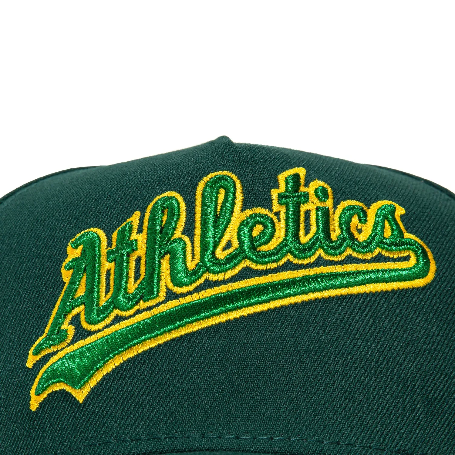 New Era 9Forty A-Frame Oakland Athletics Rickey Henderson Field Patch Script Snapback Hat - Green