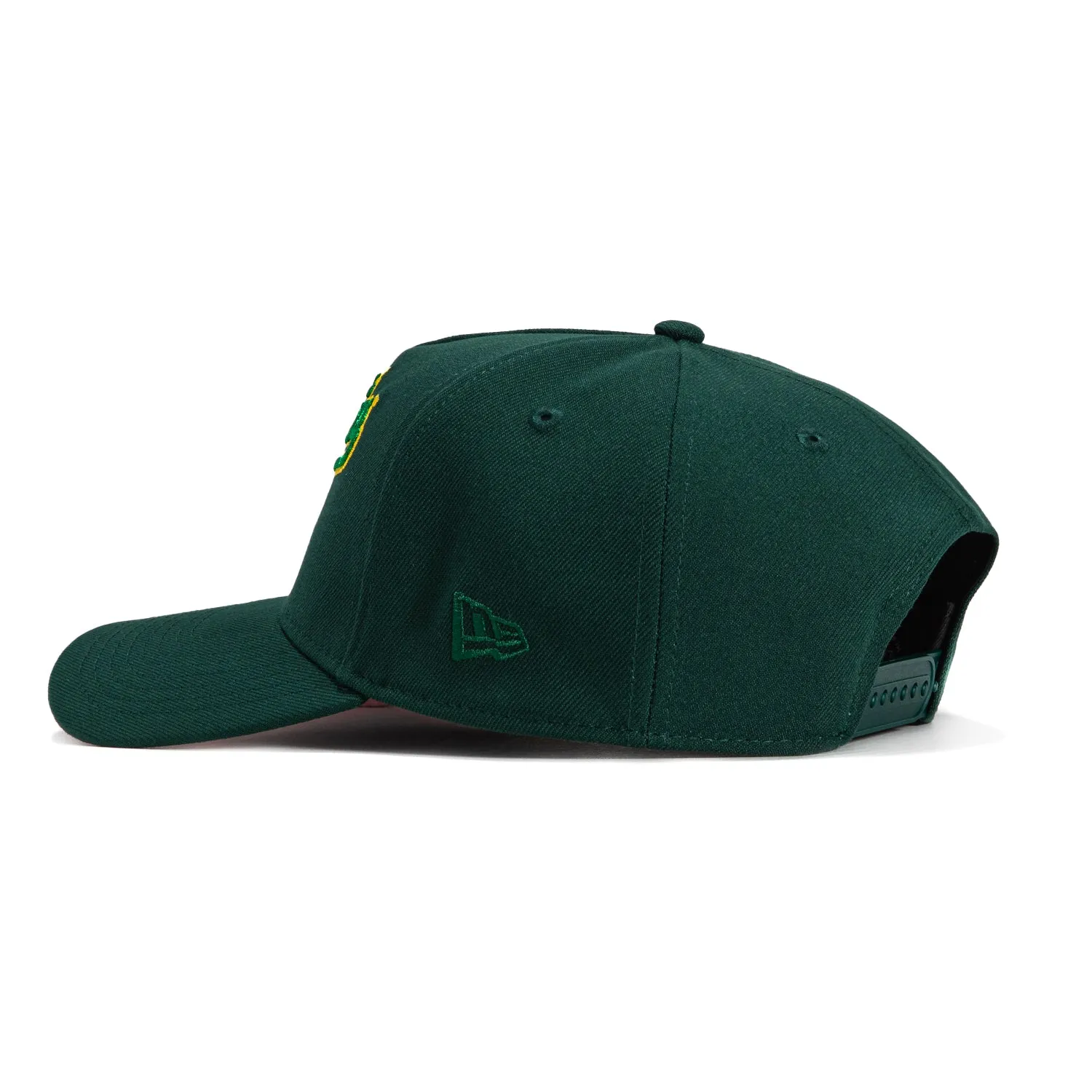 New Era 9Forty A-Frame Oakland Athletics Rickey Henderson Field Patch Script Snapback Hat - Green