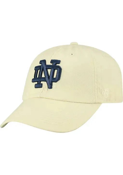 Notre Dame Fighting Irish Navy Staple Adjustable Top of the World Hat - Tan