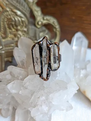 Nuance Antique Copper Crystal Ring