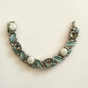 Pale Aqua Enamel and Cabochon Confetti Bracelet