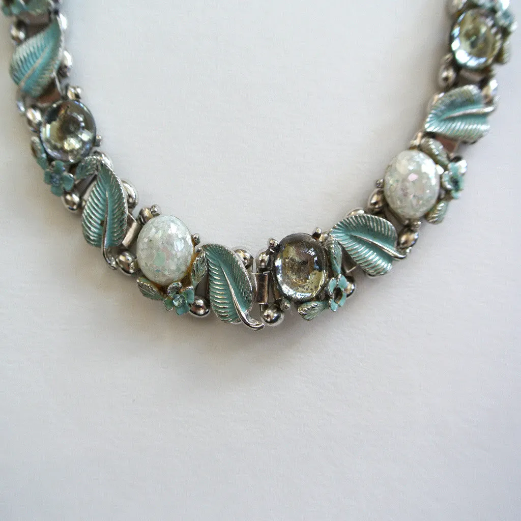 Pale Aqua Enamel and Cabochon Confetti Bracelet