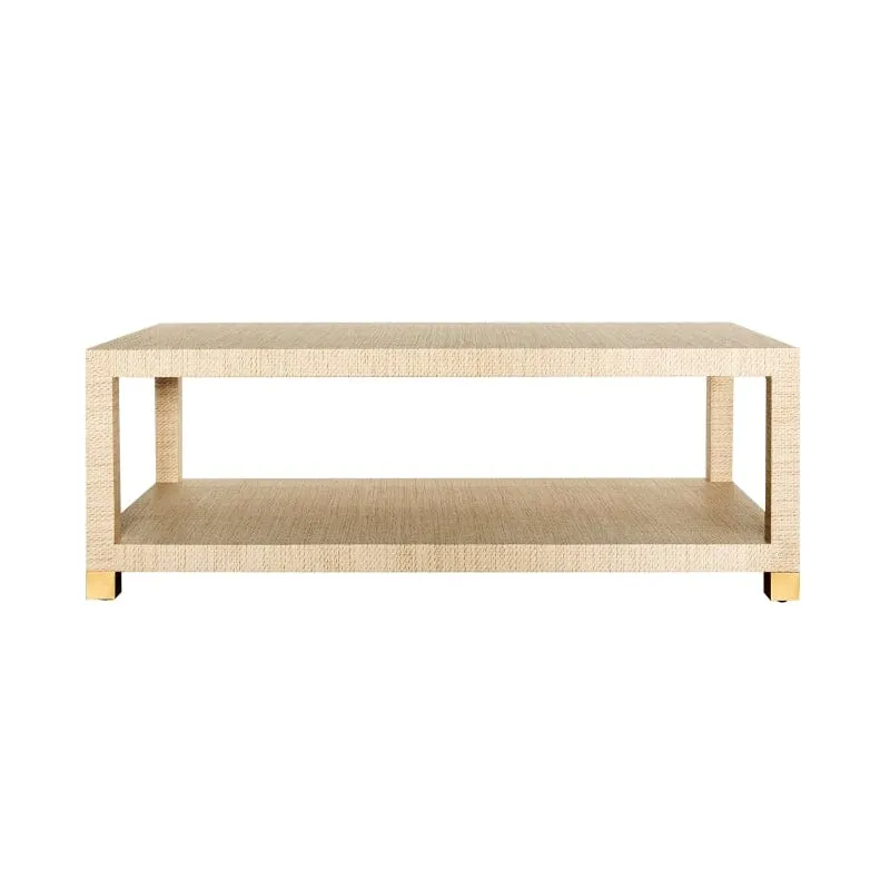 Patricia Natural Grasscloth Coffee Table by Worlds Away