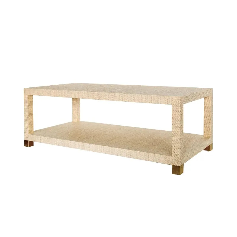 Patricia Natural Grasscloth Coffee Table by Worlds Away