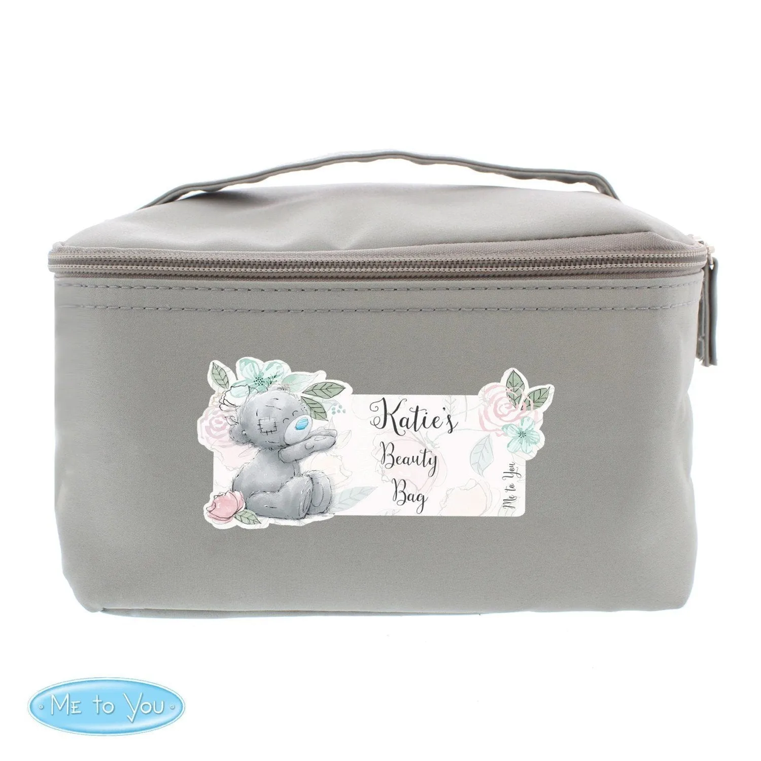 Personalised Me to You Floral Grey Toiletry Bag