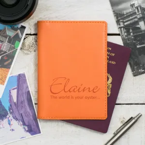 Personalised Passport Cover Holder With Script Name