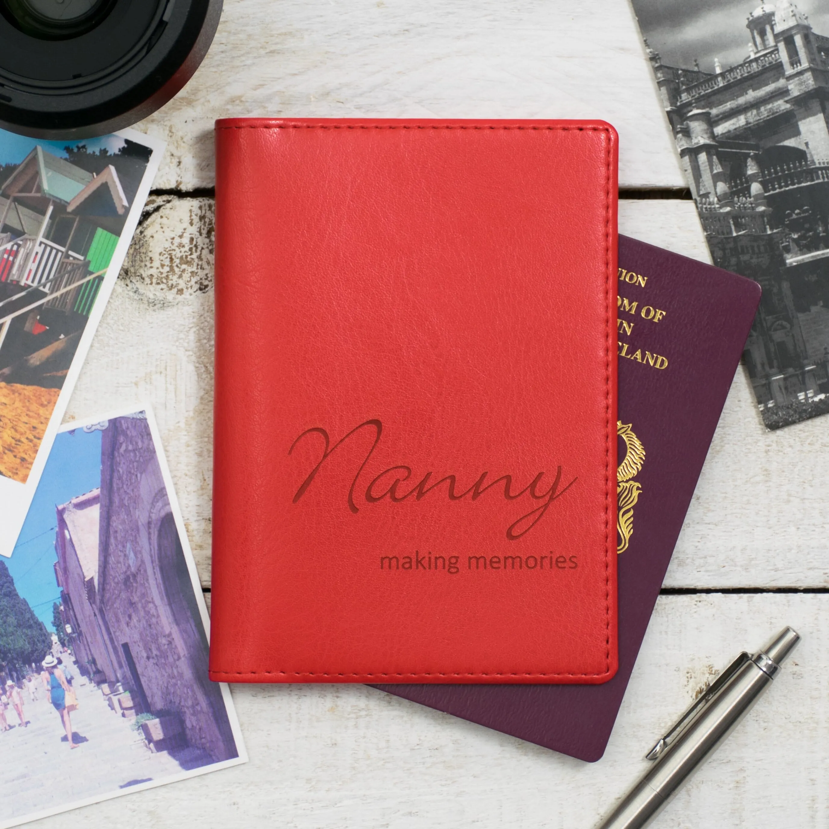 Personalised Passport Cover Holder With Script Name