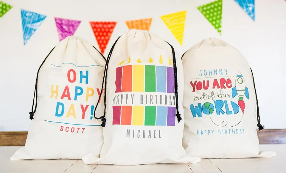 Personalized Kids Jumbo Birthday Gift Bags