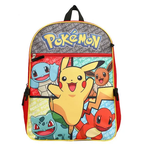 Pokemon Pikachu Characters 5 Piece Kids 16 Backpack Set