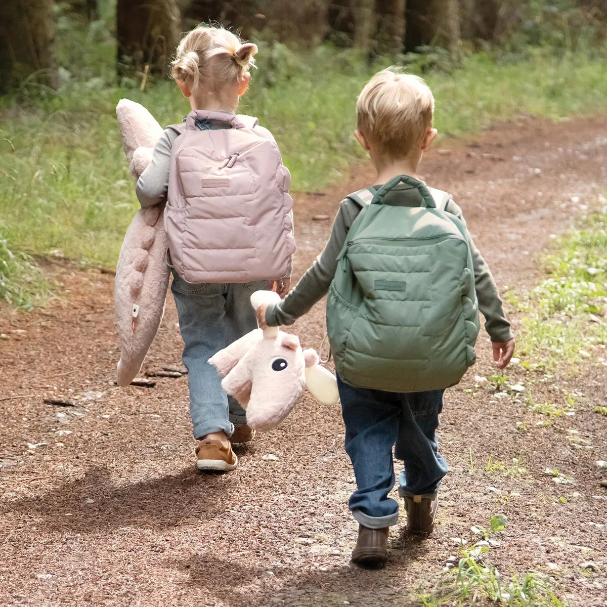 Quilted kids Backpack - Croco - Green