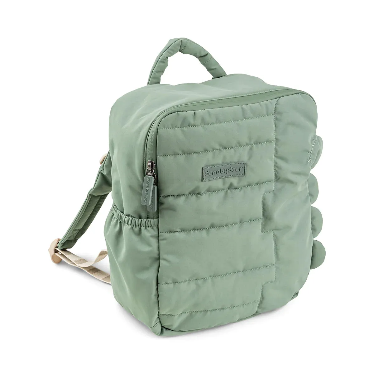 Quilted kids Backpack - Croco - Green