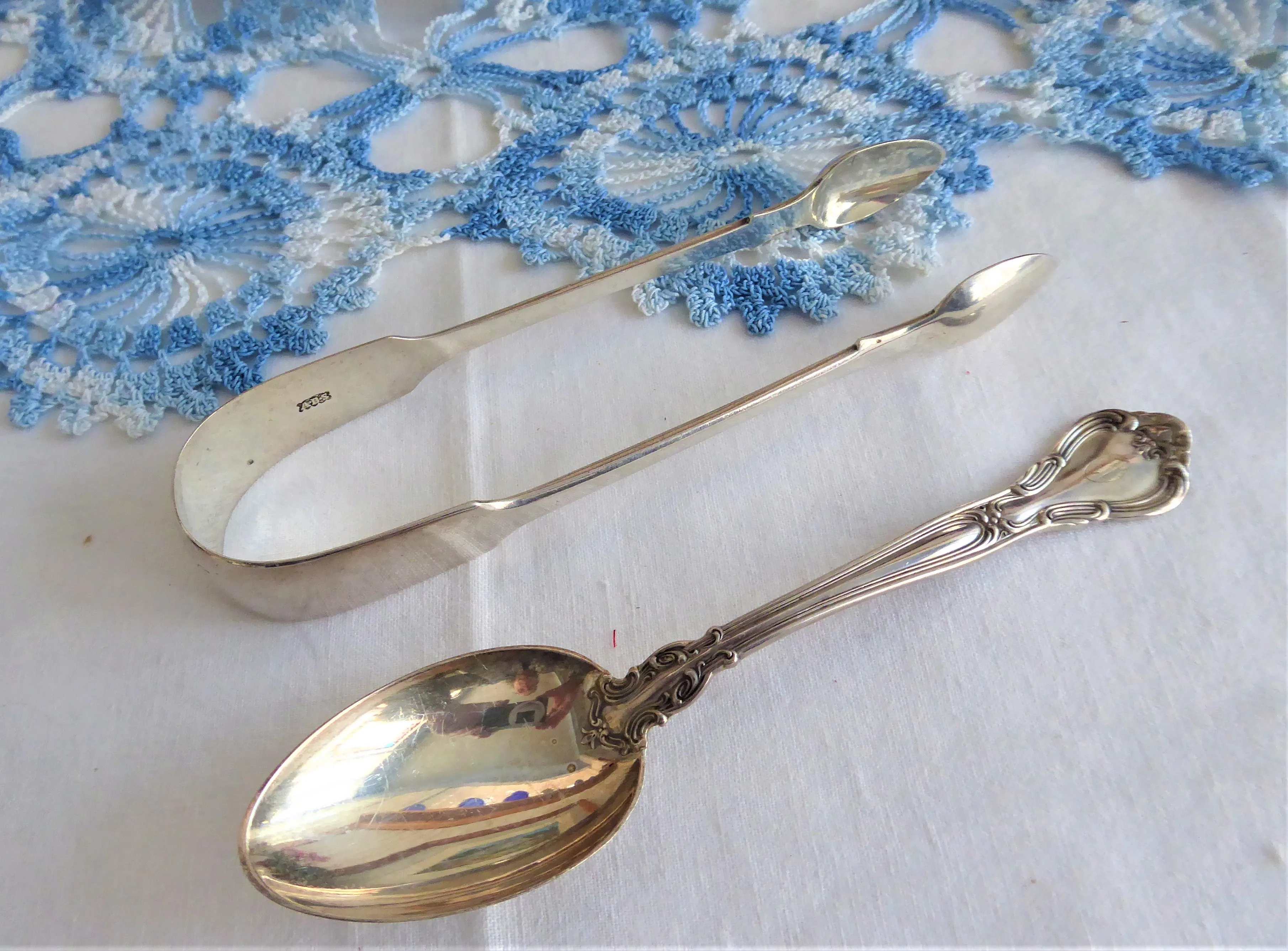 Regency Sugar Tongs English Hallmarked Sterling Silver 1835 London ABS Mono P T