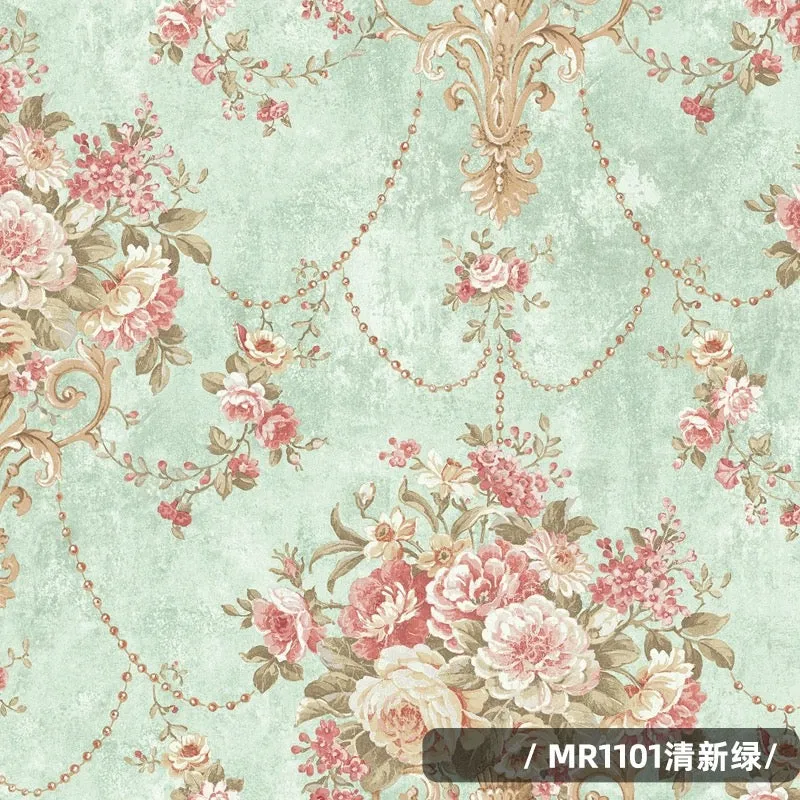 Retro European Style Wallpaper Mural 4 Color Options (㎡)