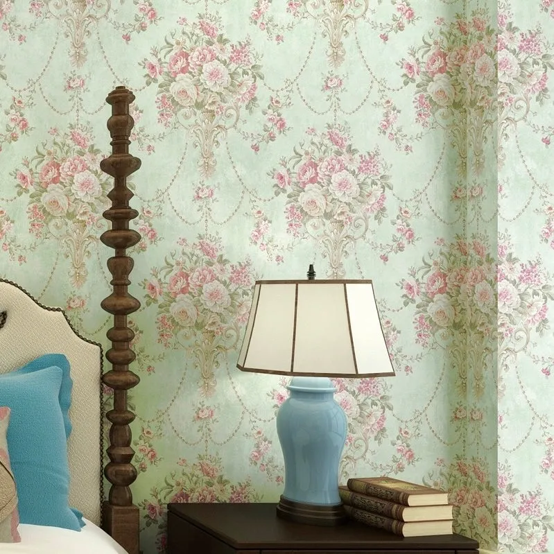 Retro European Style Wallpaper Mural 4 Color Options (㎡)