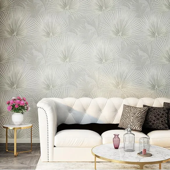 Retro Vinyl Tropical Leaf Wallpaper 3 Color Options (5.3 ㎡)