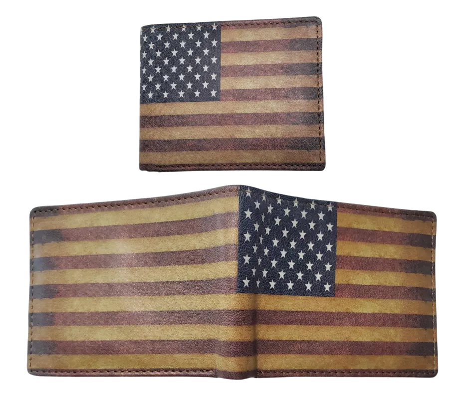 RFID USA Flag Bi-Fold Wallet