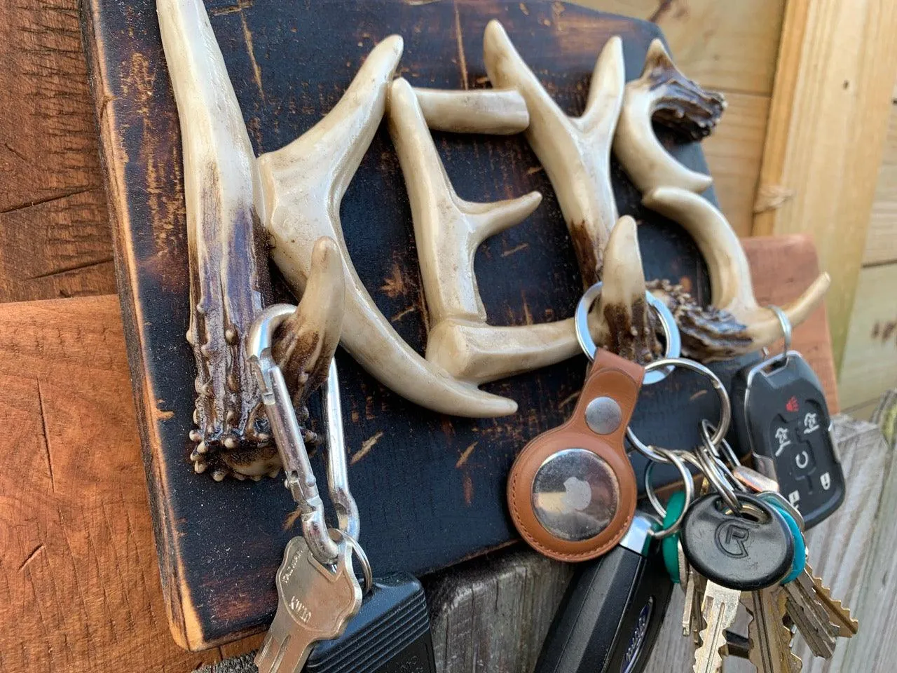 Rustic Deer Antler Horns Keychain Holder