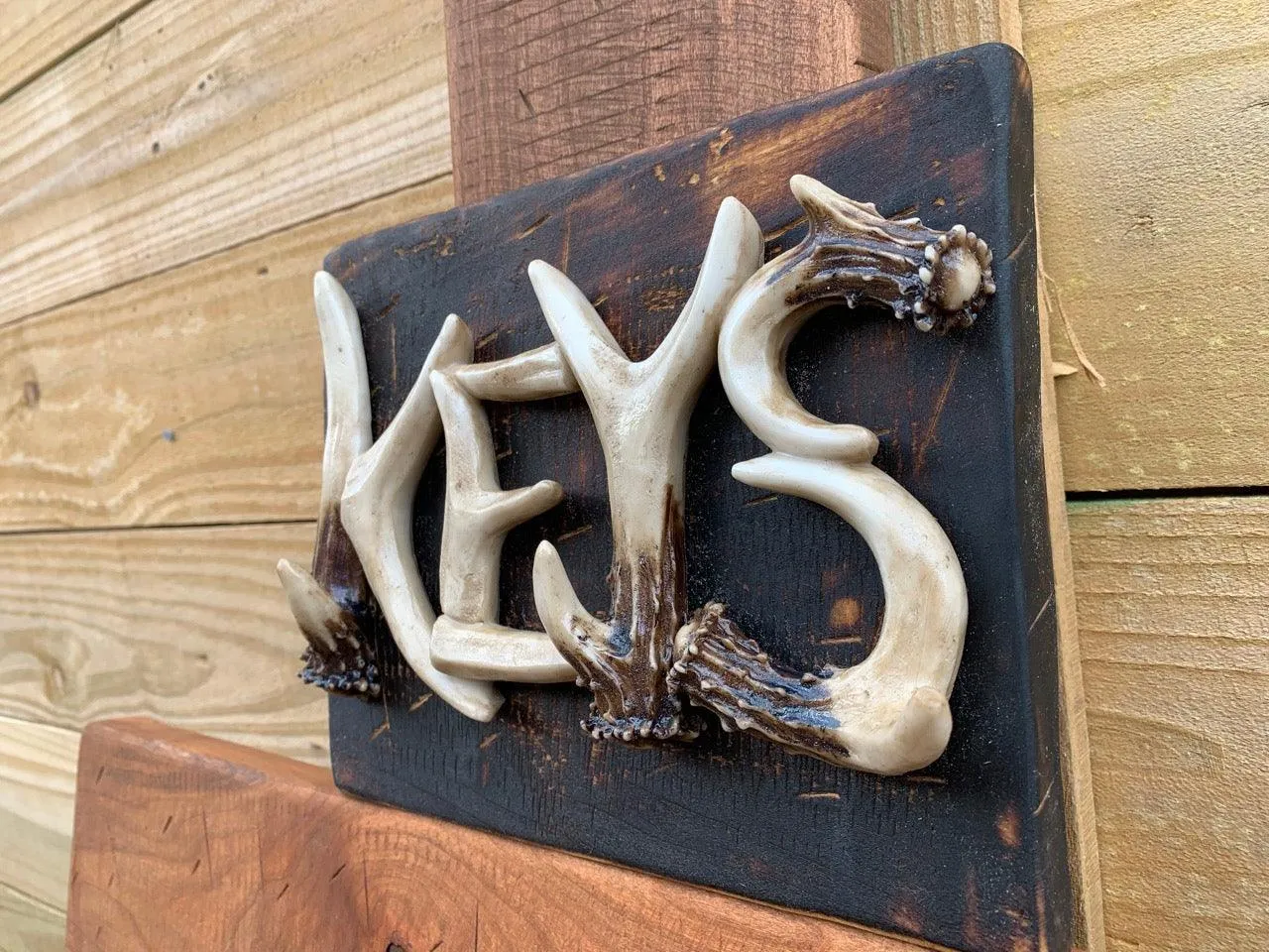 Rustic Deer Antler Horns Keychain Holder