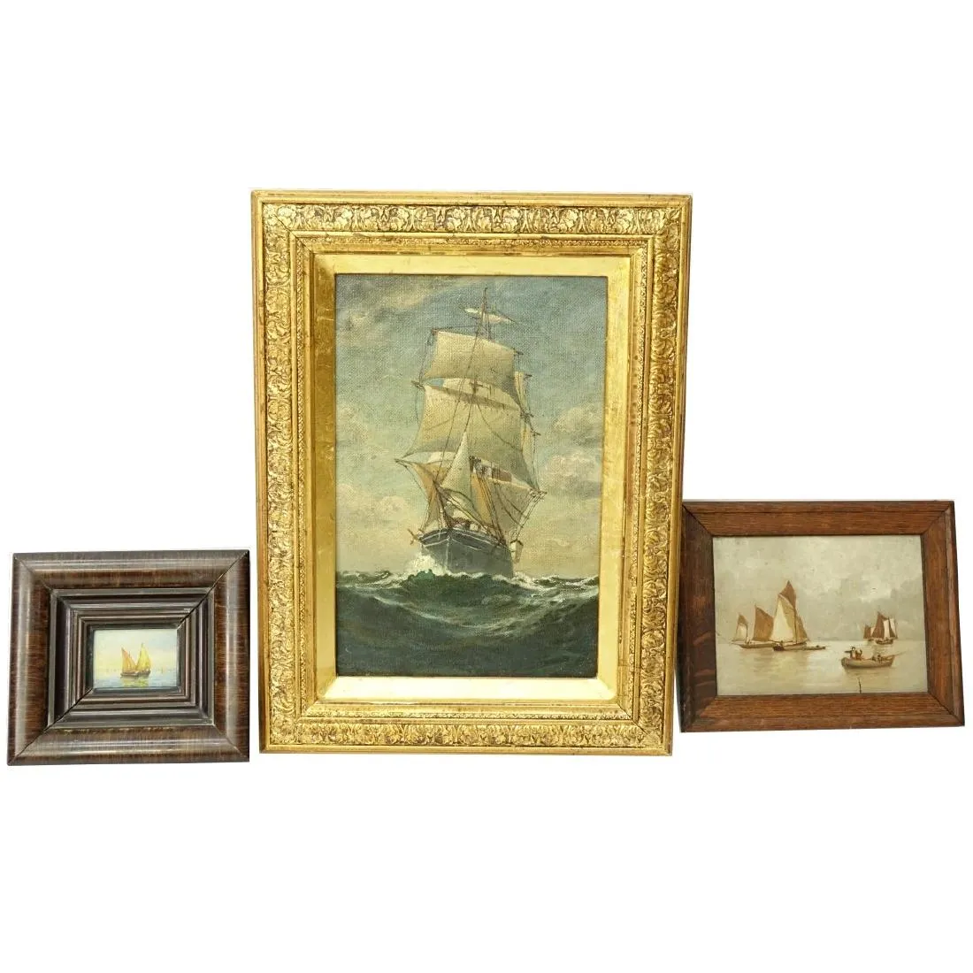 Sailing Ship at Sea, Oil on Canvas, 19th to 20th century ( 1800s to early 1900s